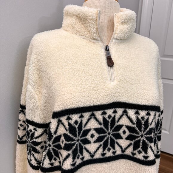 NEW Chaps Men's Fair Isle Quarter Zip Faux Sherpa Pullover Sz 2XL - Picture 10 of 14